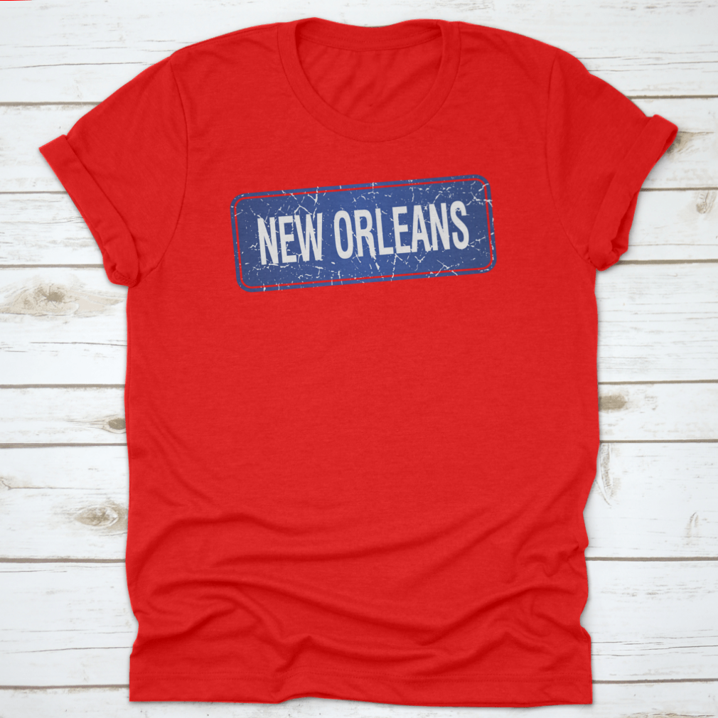 New Orleans Blue Stamp print design on a white background, showcasing vibrant colors and intricate details.