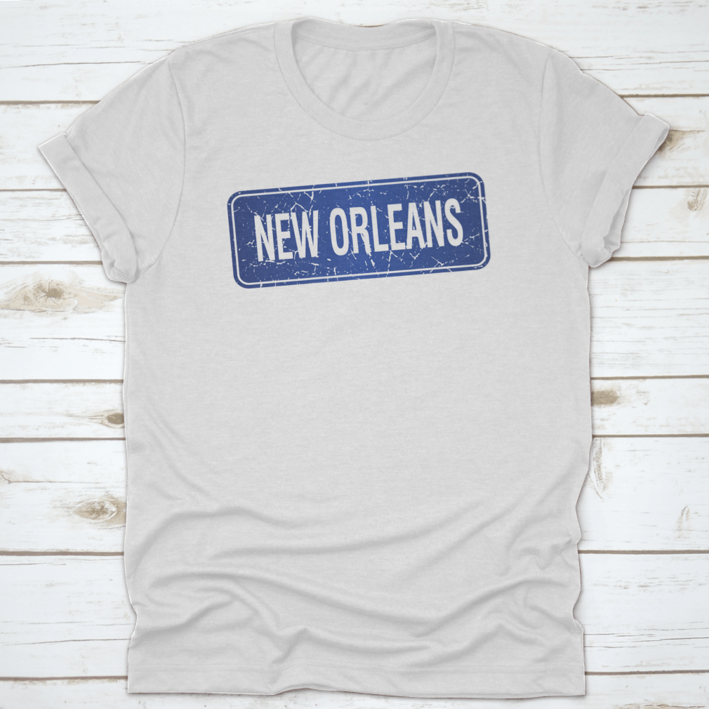 New Orleans Blue Stamp print design on a white background, showcasing vibrant colors and intricate details.