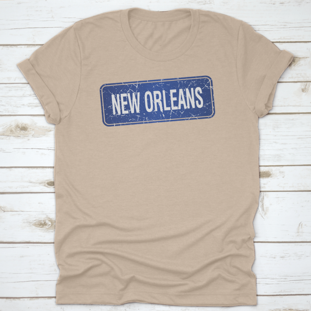 New Orleans Blue Stamp print design on a white background, showcasing vibrant colors and intricate details.