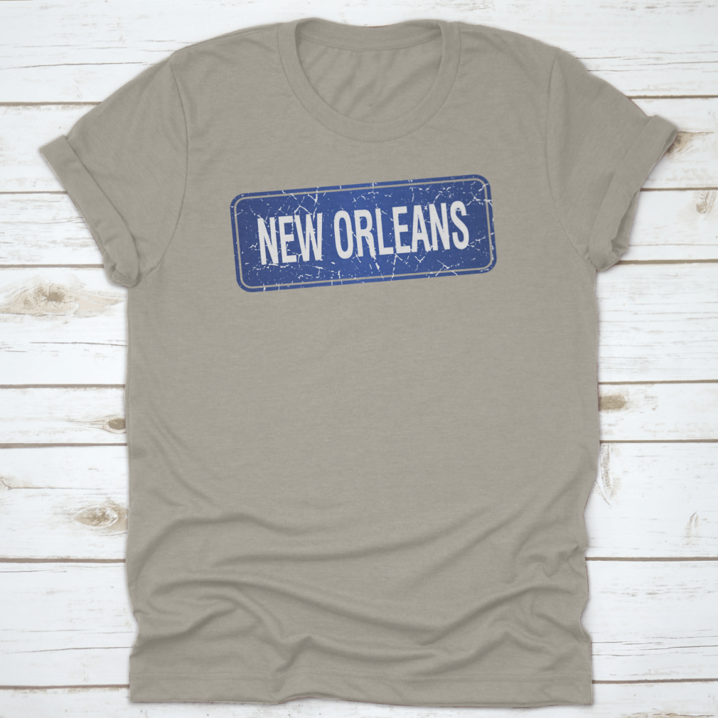 New Orleans Blue Stamp print design on a white background, showcasing vibrant colors and intricate details.
