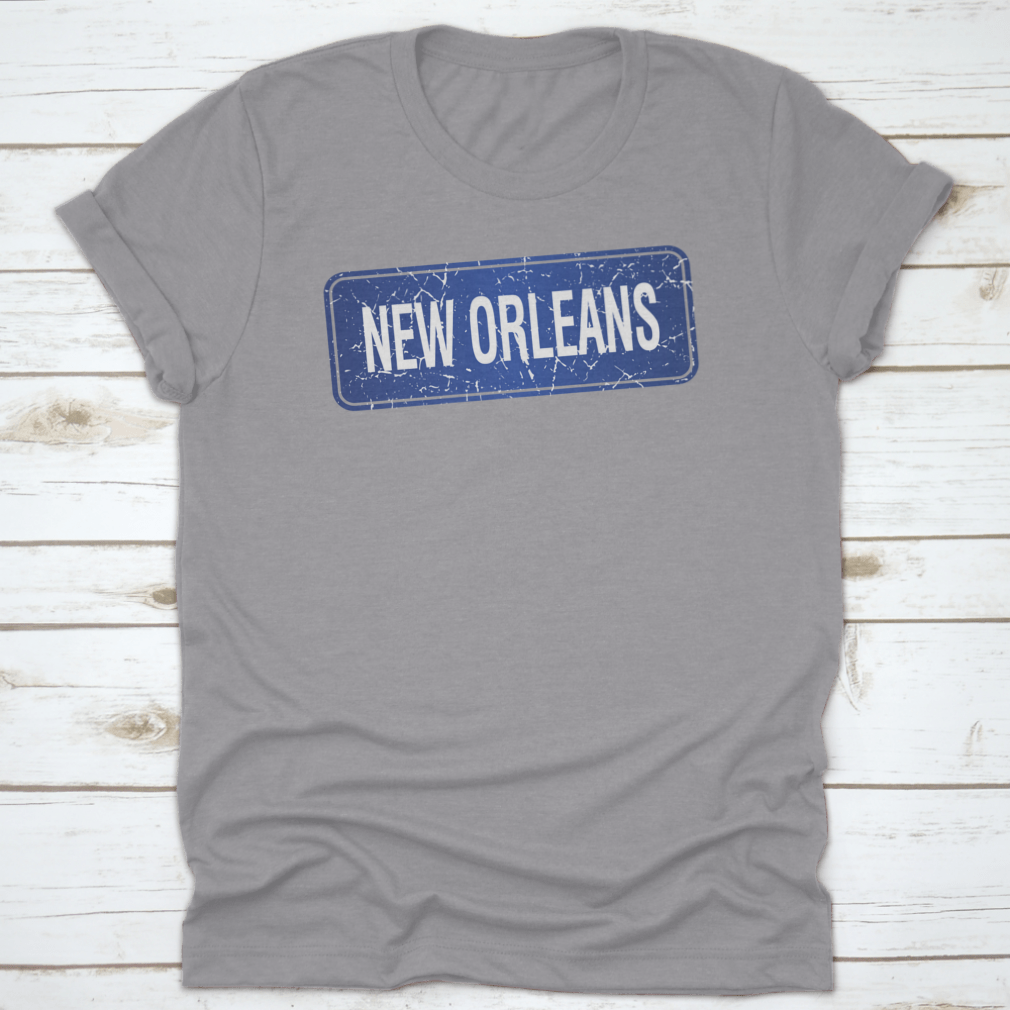 New Orleans Blue Stamp print design on a white background, showcasing vibrant colors and intricate details.