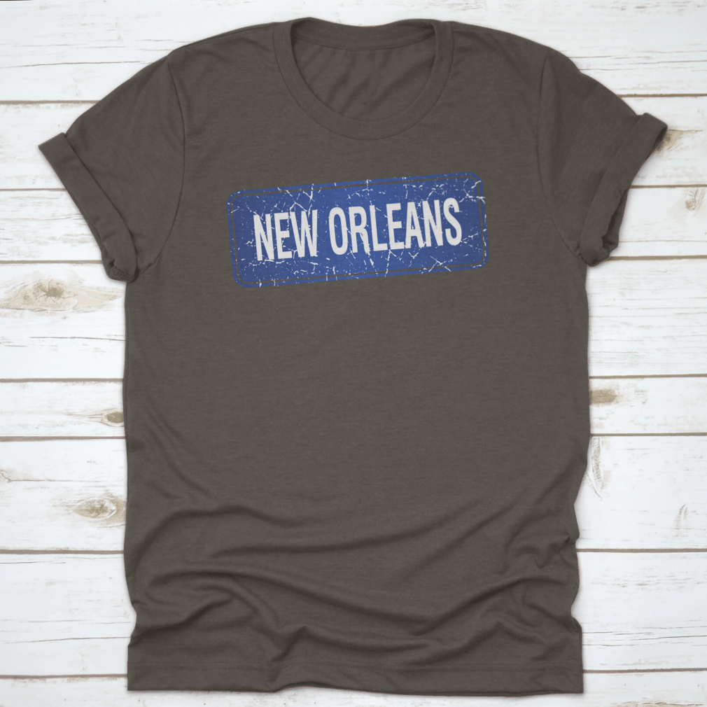 New Orleans Blue Stamp print design on a white background, showcasing vibrant colors and intricate details.