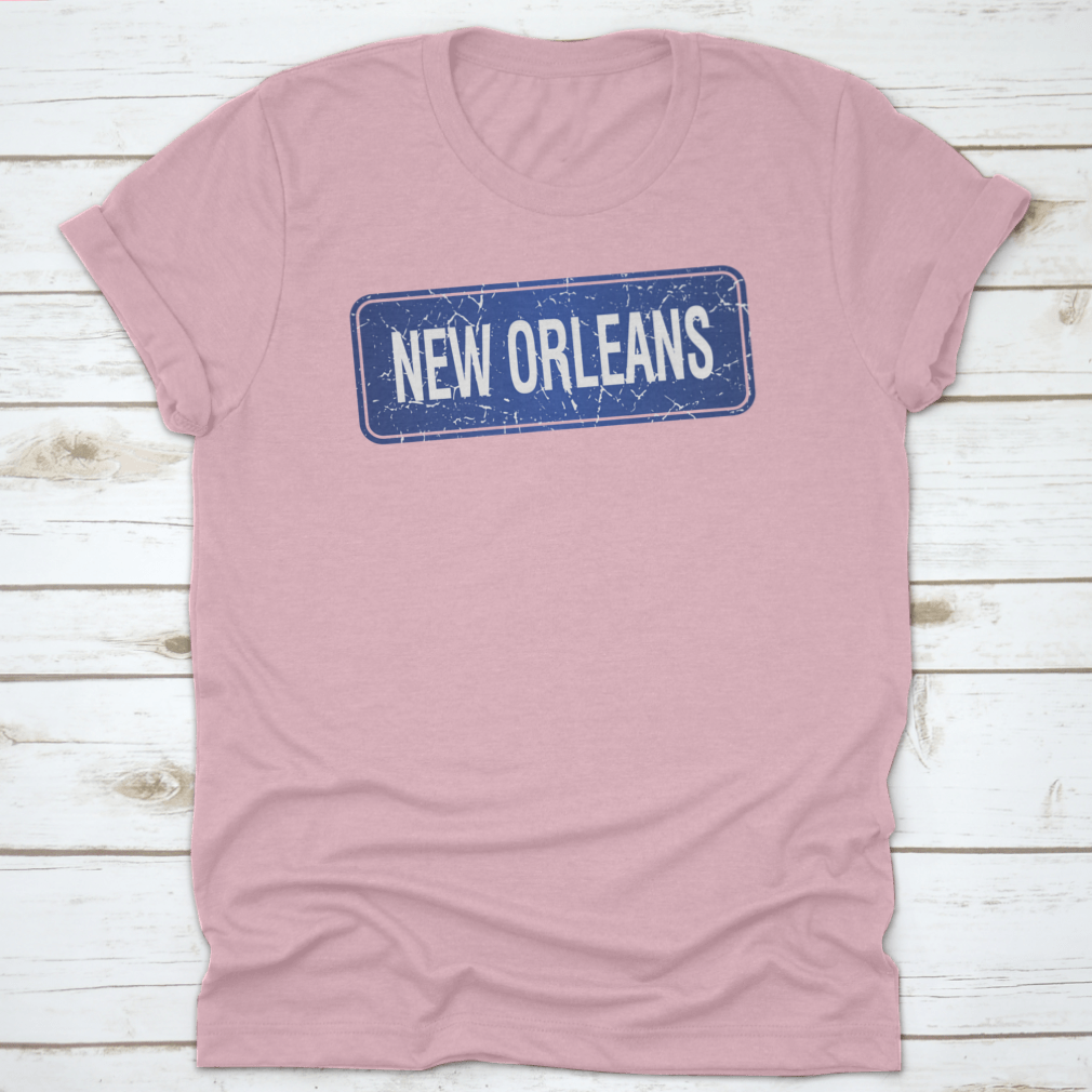 New Orleans Blue Stamp print design on a white background, showcasing vibrant colors and intricate details.