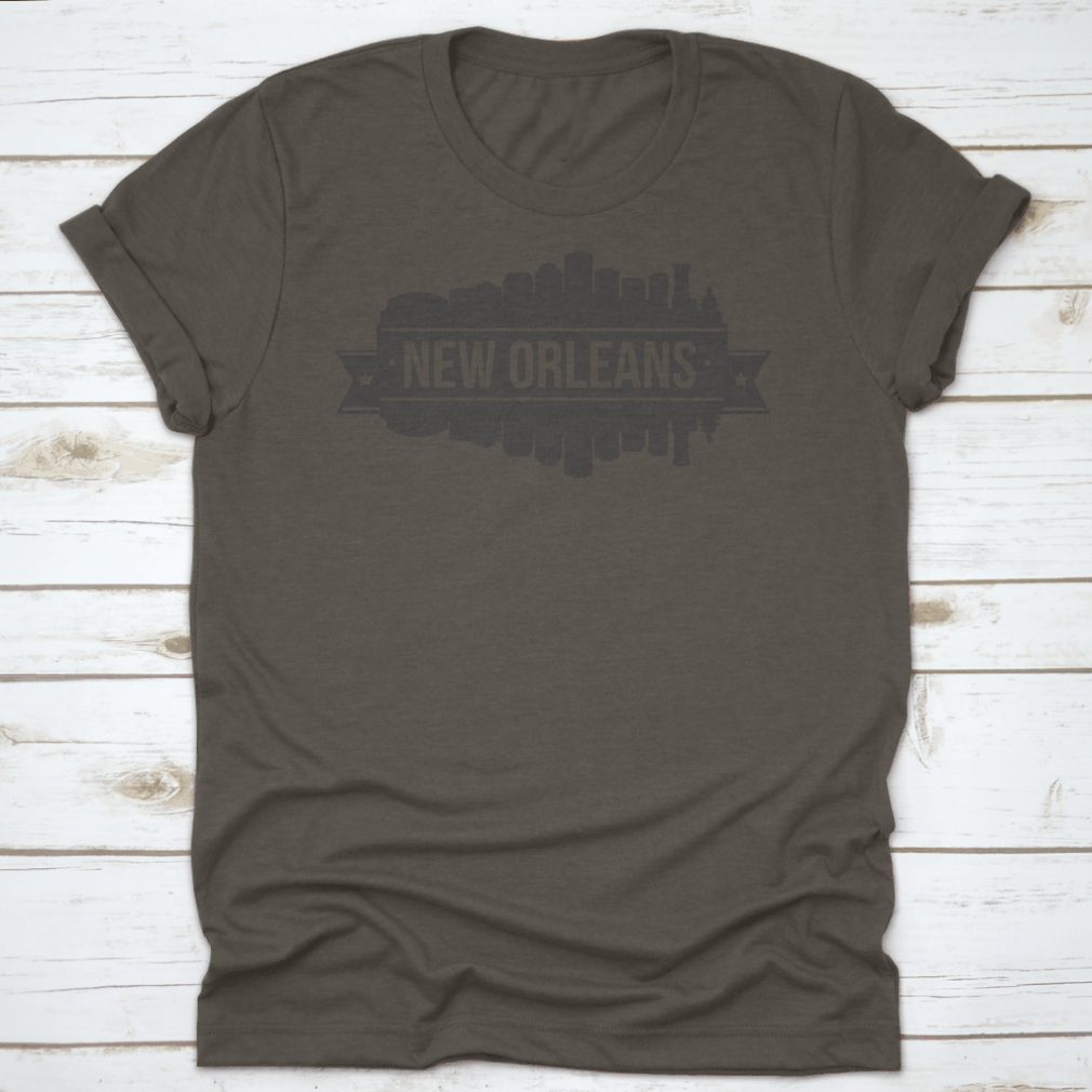 New Orleans Skyline Stamp Silhouette print showcasing iconic city landmarks in a stylish design.