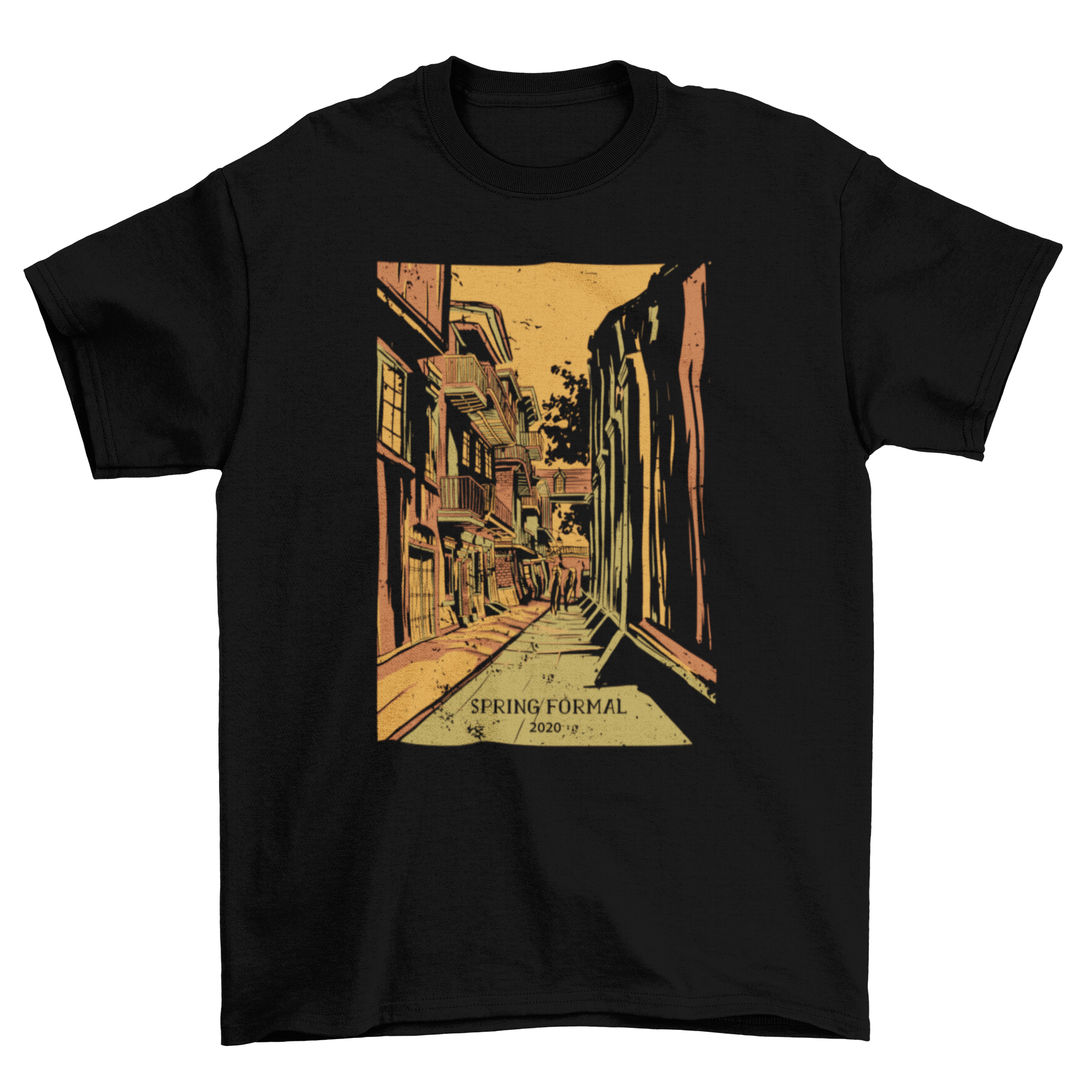 Stylish New Orleans t-shirt featuring an illustration and 'Spring Formal 2020' caption.