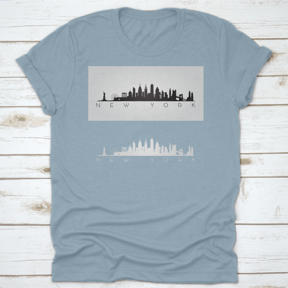 New York City T-shirt featuring the Statue of Liberty and Ferris Wheel design, showcasing vibrant colors and high-quality fabric.