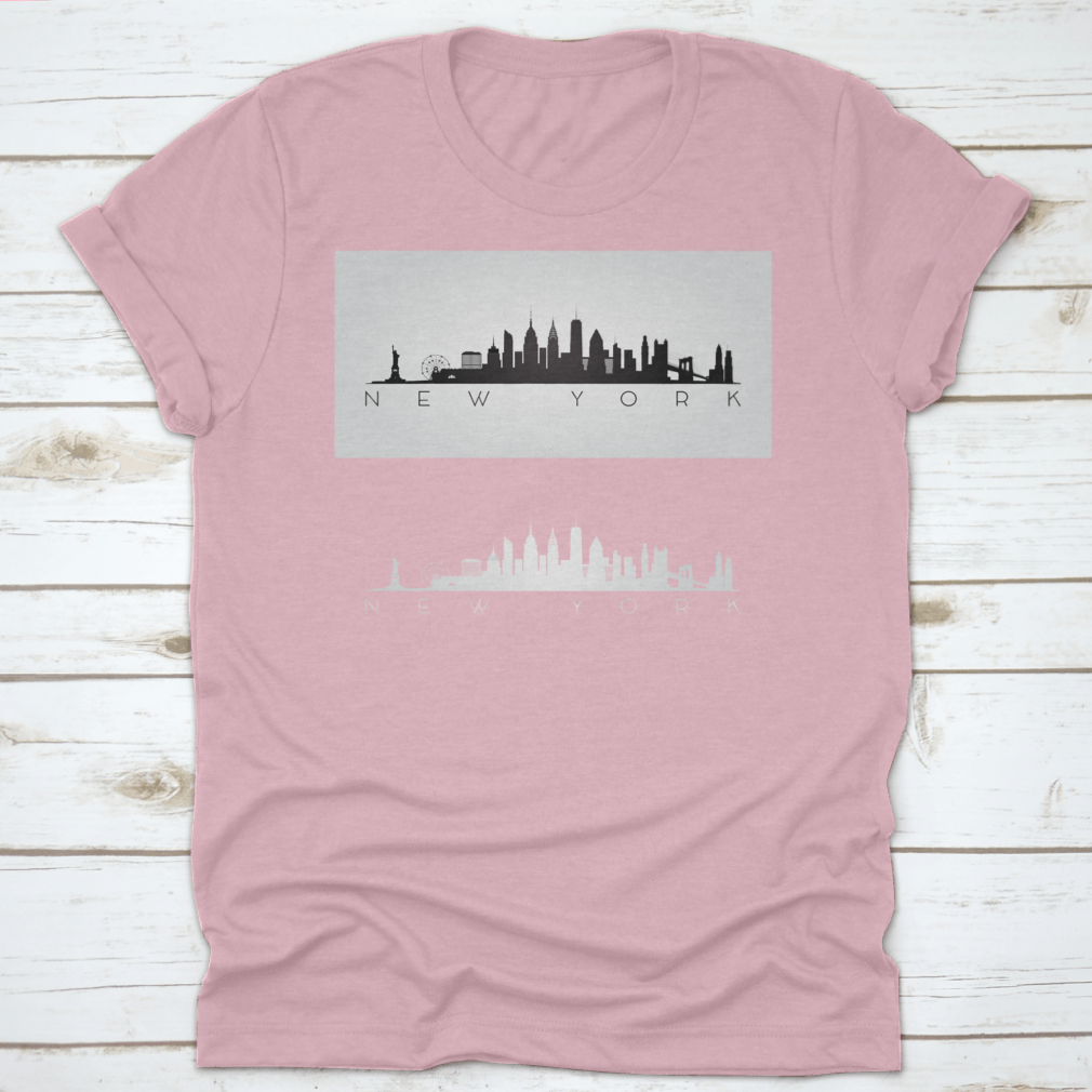 New York City T-shirt featuring the Statue of Liberty and Ferris Wheel design, showcasing vibrant colors and high-quality fabric.