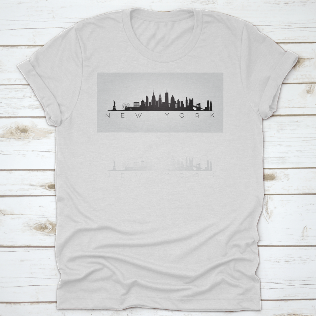 New York City T-shirt featuring the Statue of Liberty and Ferris Wheel design, showcasing vibrant colors and high-quality fabric.