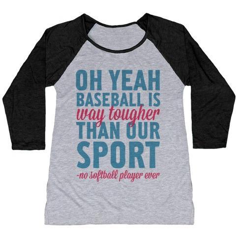 Main NO SOFTBALL PLAYER EVER WOMEN'S TRI-BLEND BASEBALL TEE image