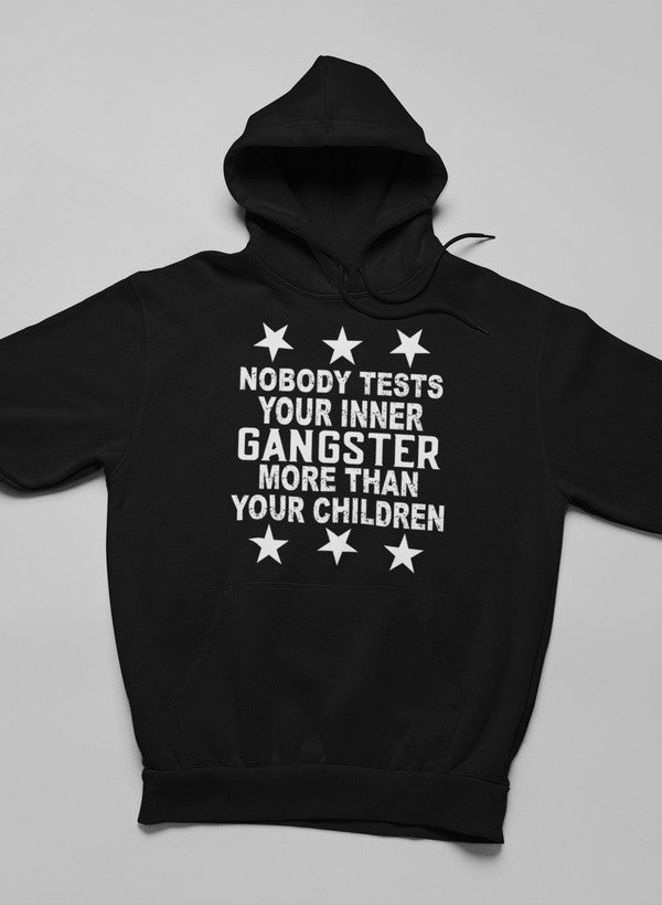A stylish hoodie featuring a unique design that expresses inner gangster vibes, made from a cozy cotton/poly fleece blend.