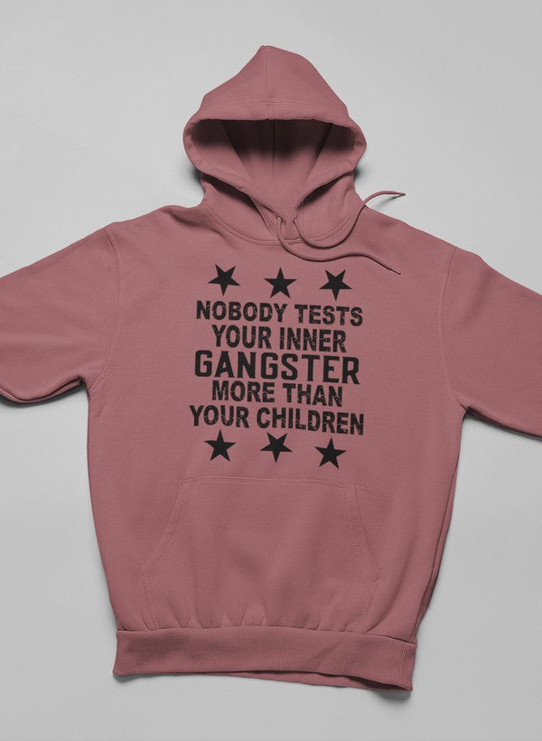 A stylish hoodie featuring a unique design that expresses inner gangster vibes, made from a cozy cotton/poly fleece blend.