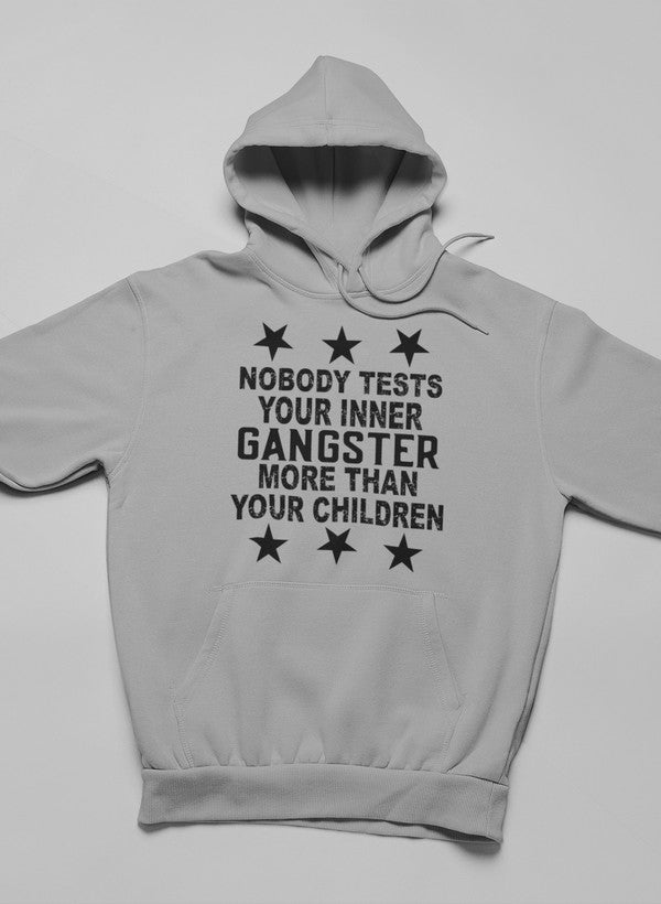 A stylish hoodie featuring a unique design that expresses inner gangster vibes, made from a cozy cotton/poly fleece blend.