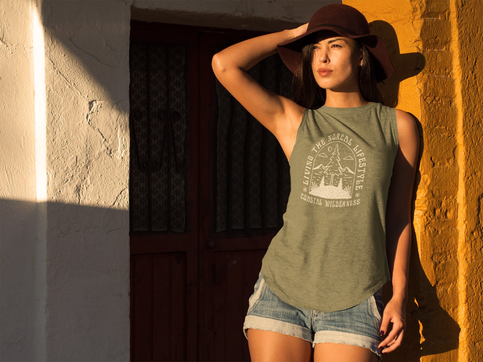 NorCal Lifestyle Tank in a stylish design, showcasing its comfortable cotton fabric and flattering silhouette, perfect for layering or summer wear.