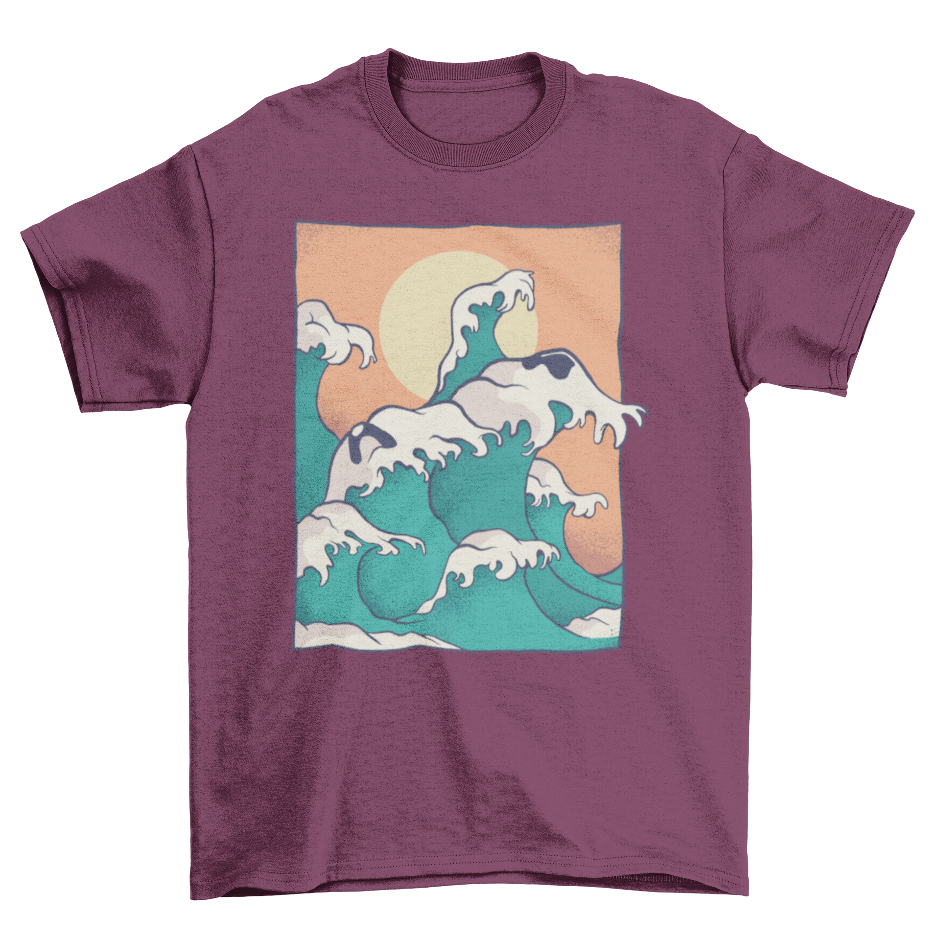 Ocean Waves Dog Face T-Shirt featuring a unique design of ocean waves forming a dog's face, perfect for dog lovers.