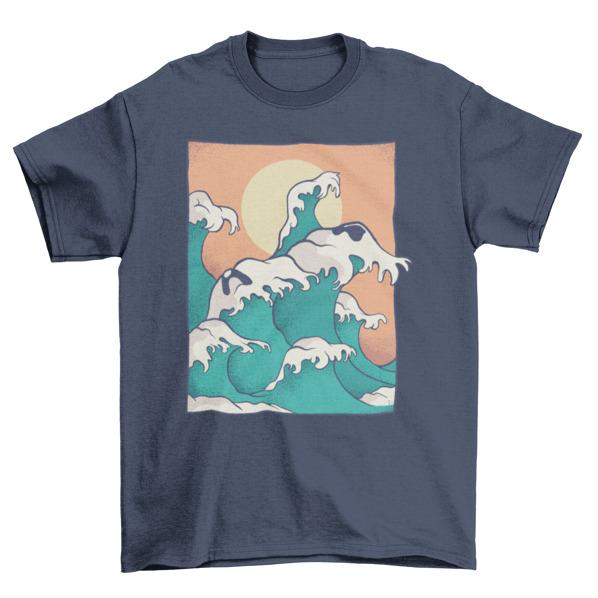 Ocean Waves Dog Face T-Shirt featuring a unique design of ocean waves forming a dog's face, perfect for dog lovers.