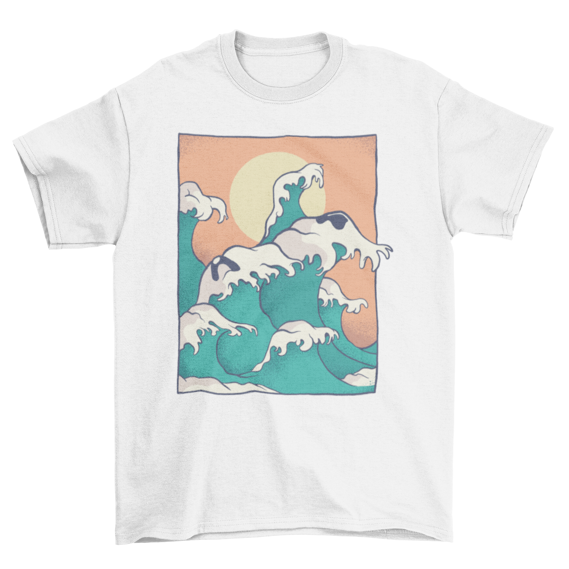 Ocean Waves Dog Face T-Shirt featuring a unique design of ocean waves forming a dog's face, perfect for dog lovers.