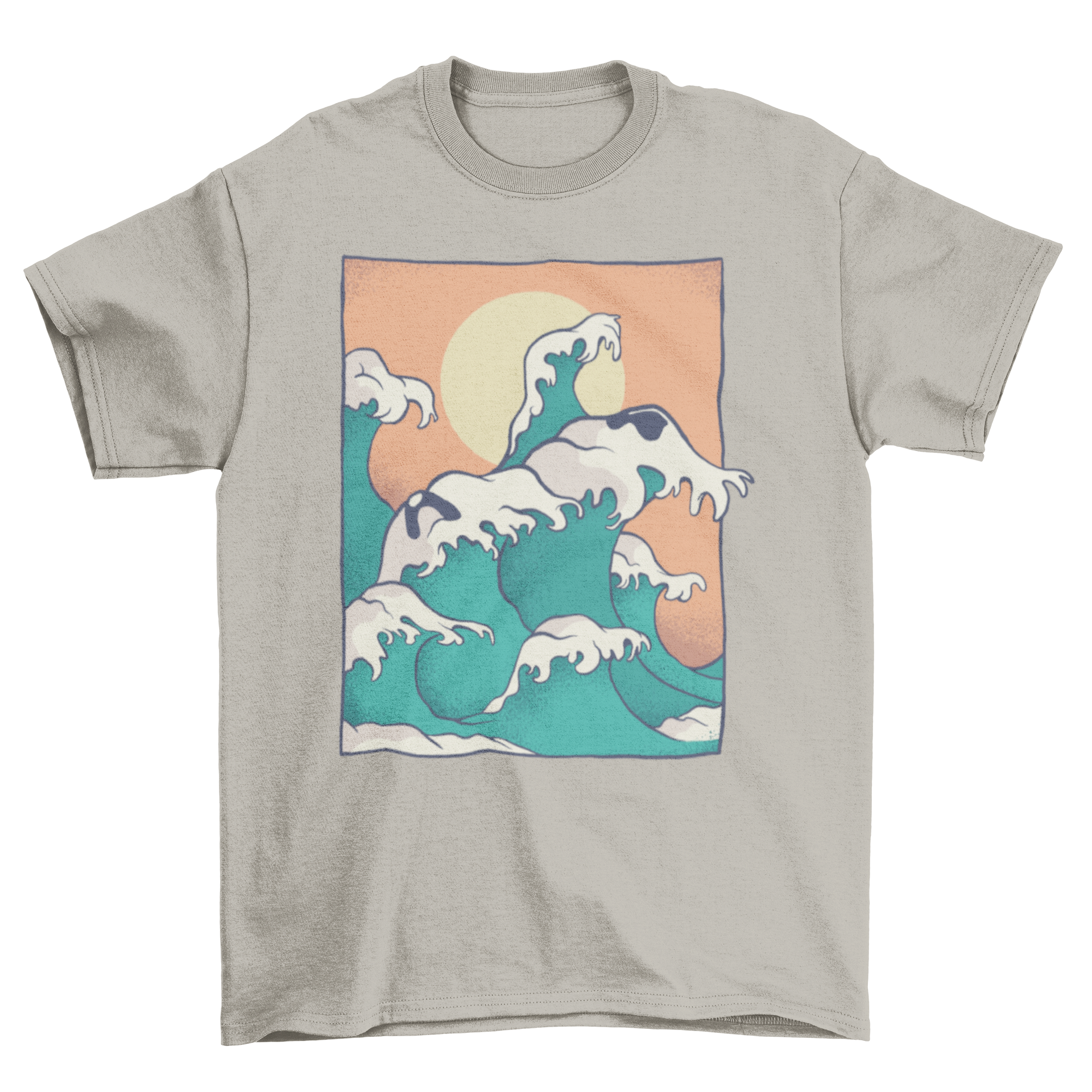 Ocean Waves Dog Face T-Shirt featuring a unique design of ocean waves forming a dog's face, perfect for dog lovers.