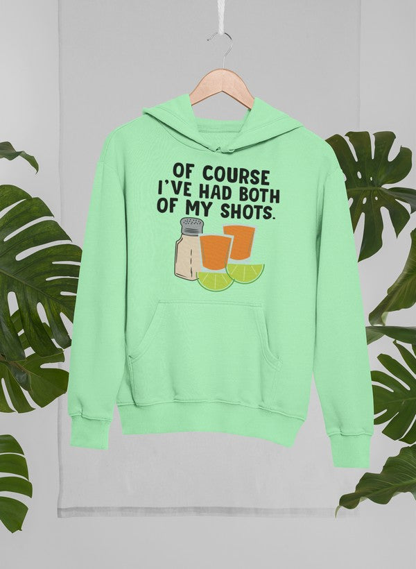 A cozy hoodie featuring a fun tequila-themed design, perfect for casual wear.