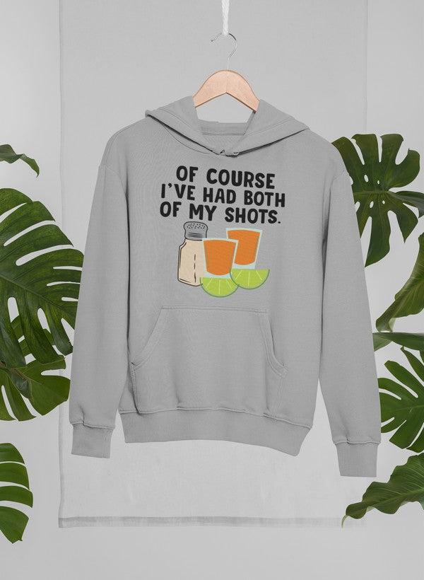 A cozy hoodie featuring a fun tequila-themed design, perfect for casual wear.