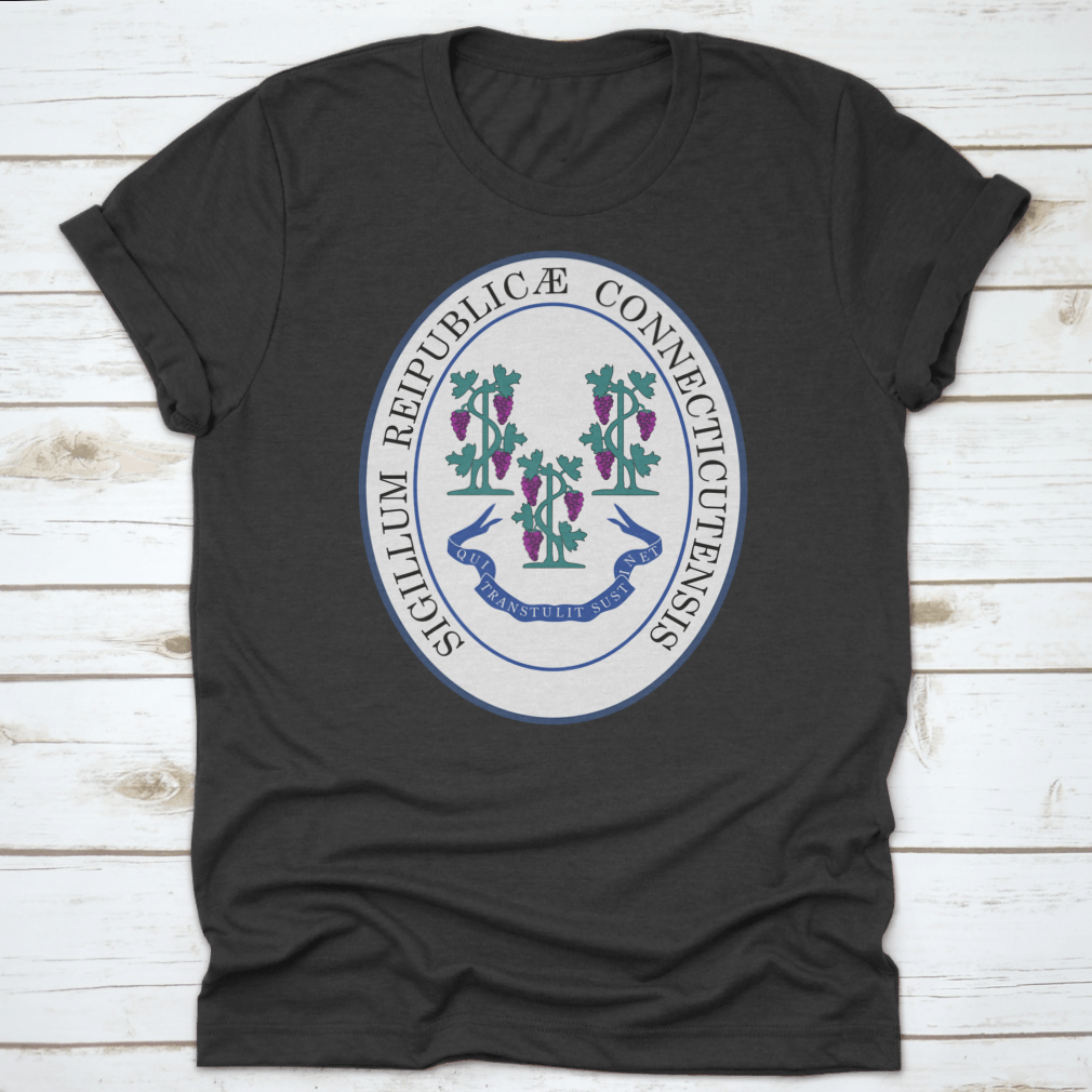 Official Current Vector Great Seal of the Federal State of Connecticut shirt, showcasing the state seal on a comfortable cotton fabric.