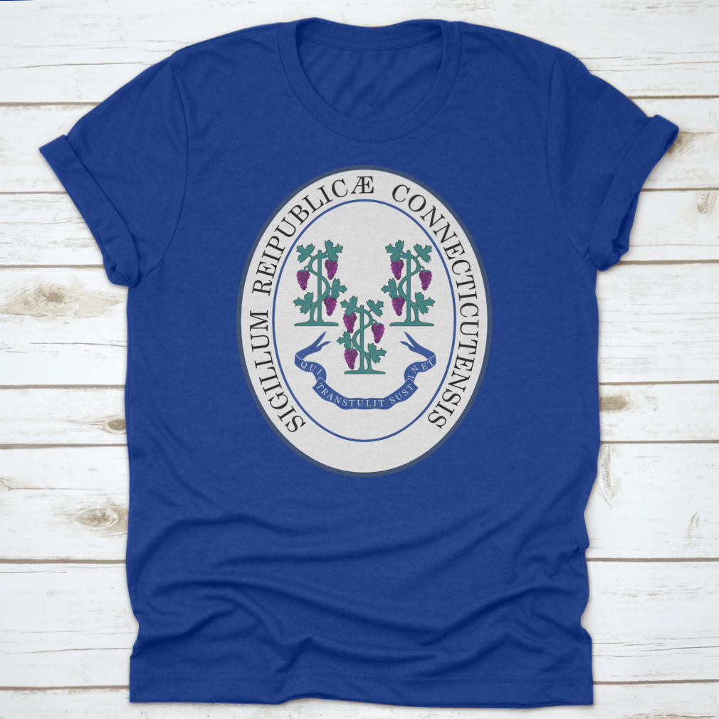Official Current Vector Great Seal of the Federal State of Connecticut shirt, showcasing the state seal on a comfortable cotton fabric.