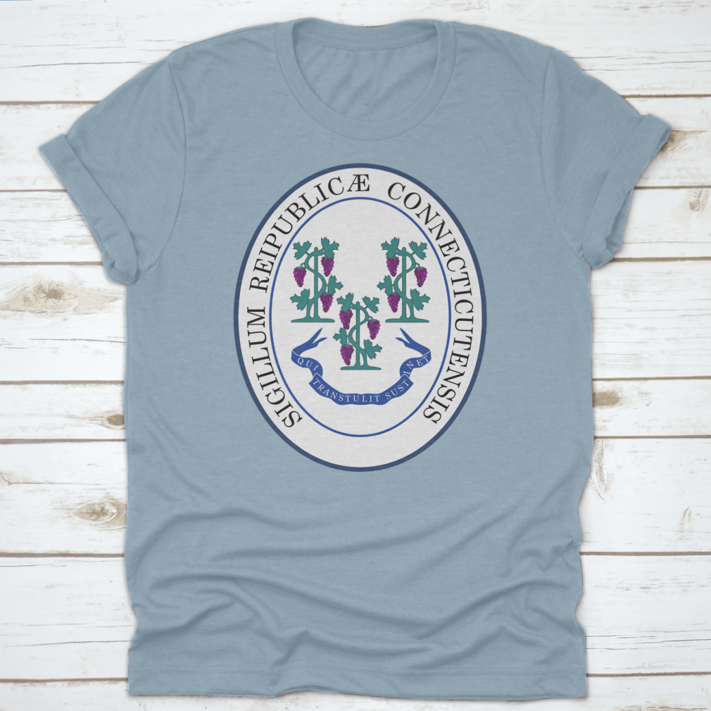 Official Current Vector Great Seal of the Federal State of Connecticut shirt, showcasing the state seal on a comfortable cotton fabric.