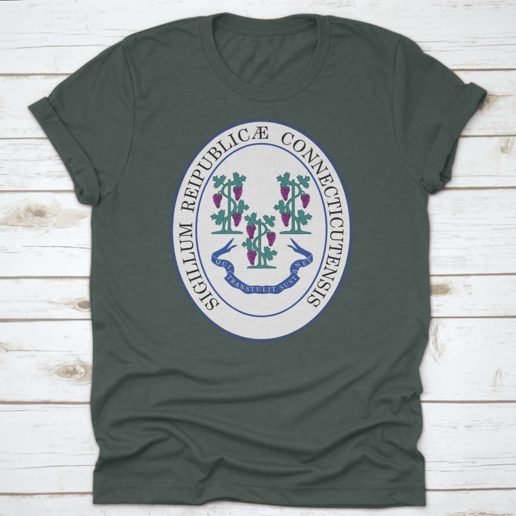 Official Current Vector Great Seal of the Federal State of Connecticut shirt, showcasing the state seal on a comfortable cotton fabric.
