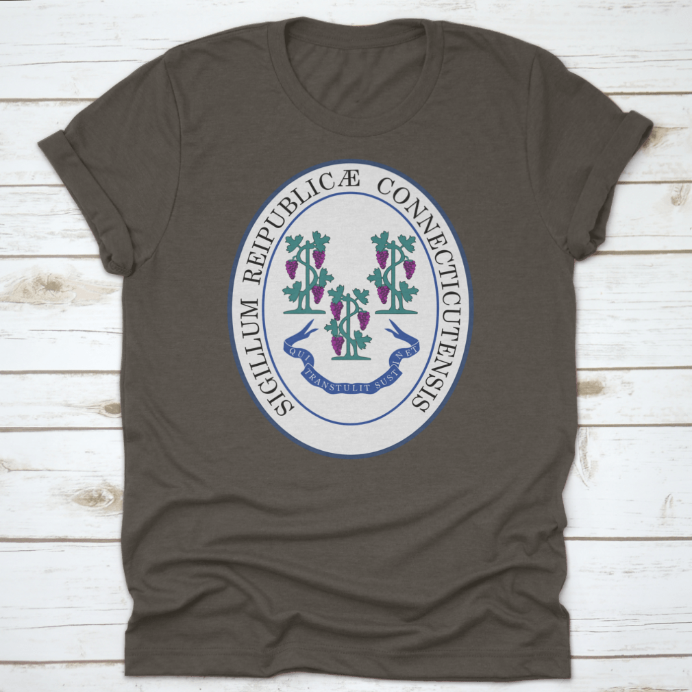 Official Current Vector Great Seal of the Federal State of Connecticut shirt, showcasing the state seal on a comfortable cotton fabric.