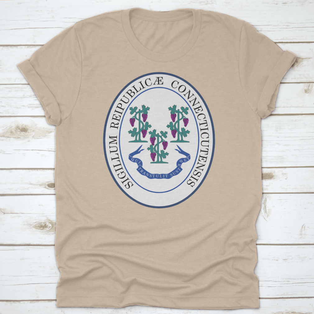 Official Current Vector Great Seal of the Federal State of Connecticut shirt, showcasing the state seal on a comfortable cotton fabric.