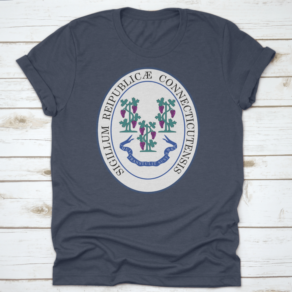 Official Current Vector Great Seal of the Federal State of Connecticut shirt, showcasing the state seal on a comfortable cotton fabric.
