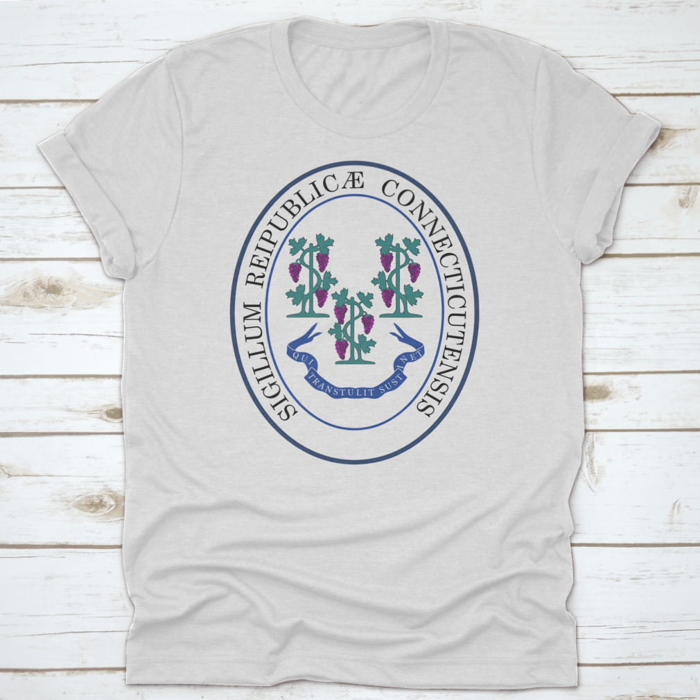 Official Current Vector Great Seal of the Federal State of Connecticut shirt, showcasing the state seal on a comfortable cotton fabric.