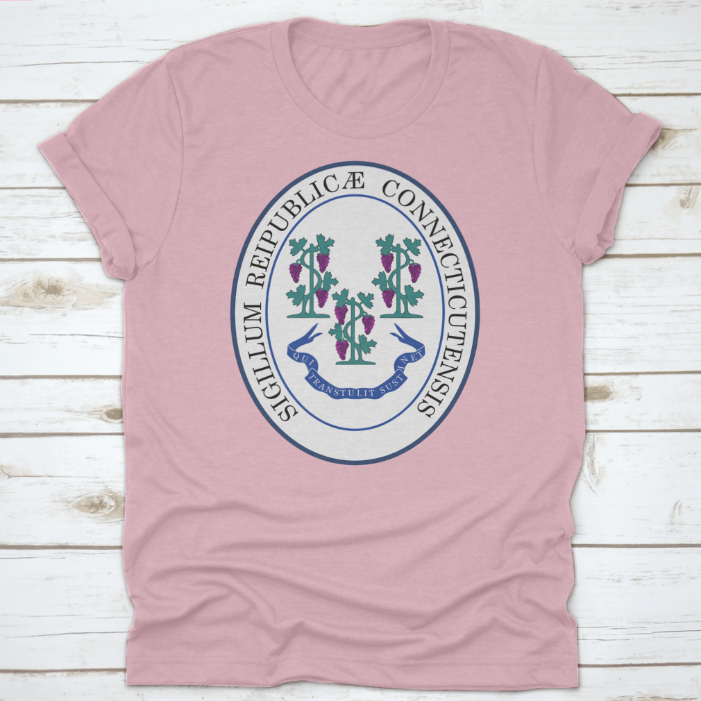 Official Current Vector Great Seal of the Federal State of Connecticut shirt, showcasing the state seal on a comfortable cotton fabric.