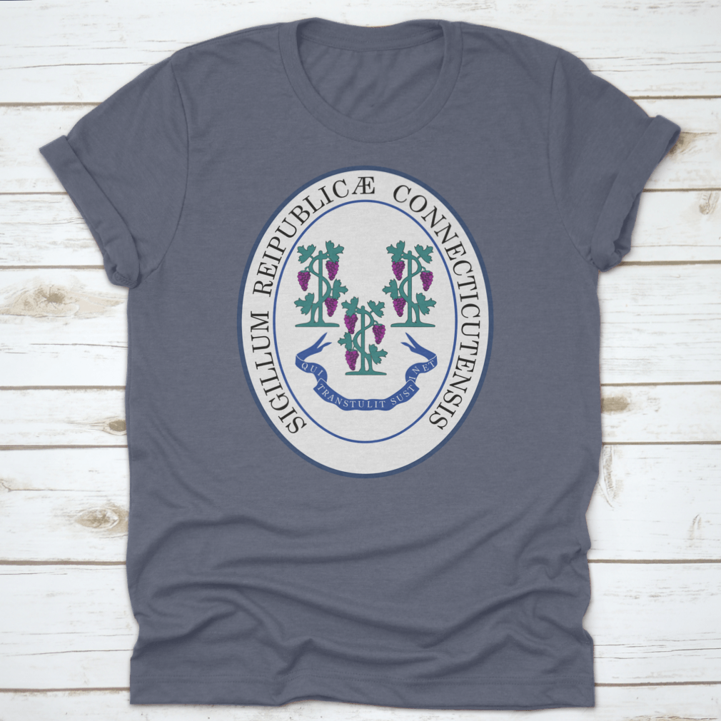 Official Current Vector Great Seal of the Federal State of Connecticut shirt, showcasing the state seal on a comfortable cotton fabric.