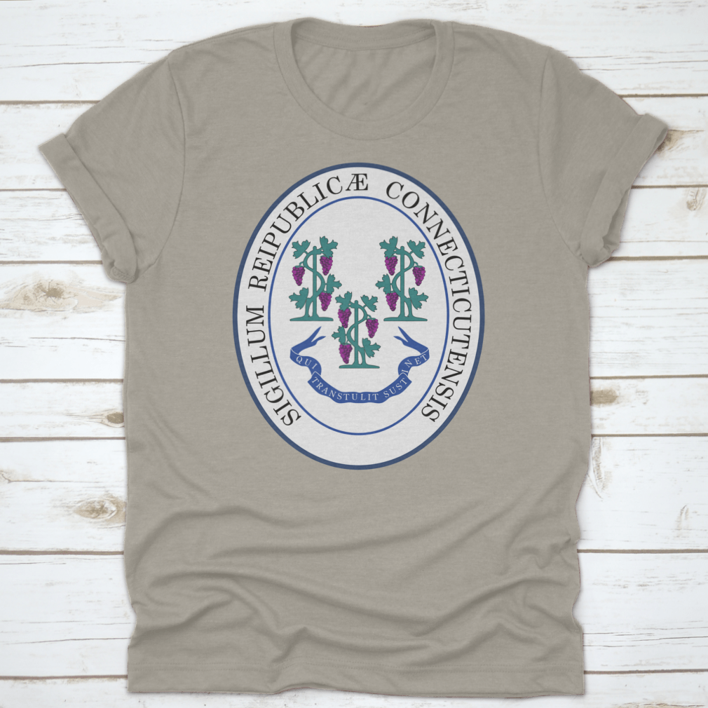 Official Current Vector Great Seal of the Federal State of Connecticut shirt, showcasing the state seal on a comfortable cotton fabric.