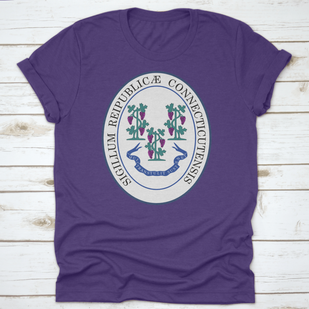 Official Current Vector Great Seal of the Federal State of Connecticut shirt, showcasing the state seal on a comfortable cotton fabric.
