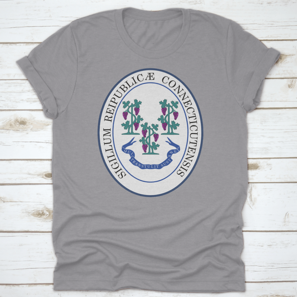 Official Current Vector Great Seal of the Federal State of Connecticut shirt, showcasing the state seal on a comfortable cotton fabric.