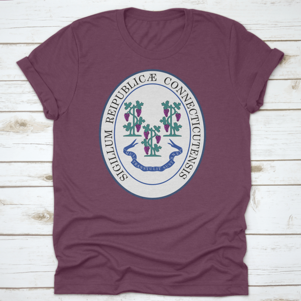 Official Current Vector Great Seal of the Federal State of Connecticut shirt, showcasing the state seal on a comfortable cotton fabric.