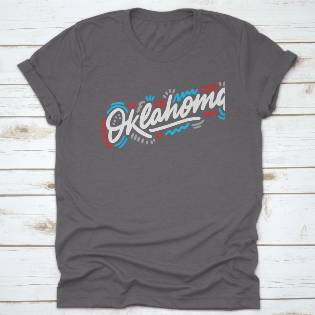 Oklahoma Handwritten City Name T-shirt in Sport Grey, showcasing a stylish design and comfortable fit, perfect for casual wear.