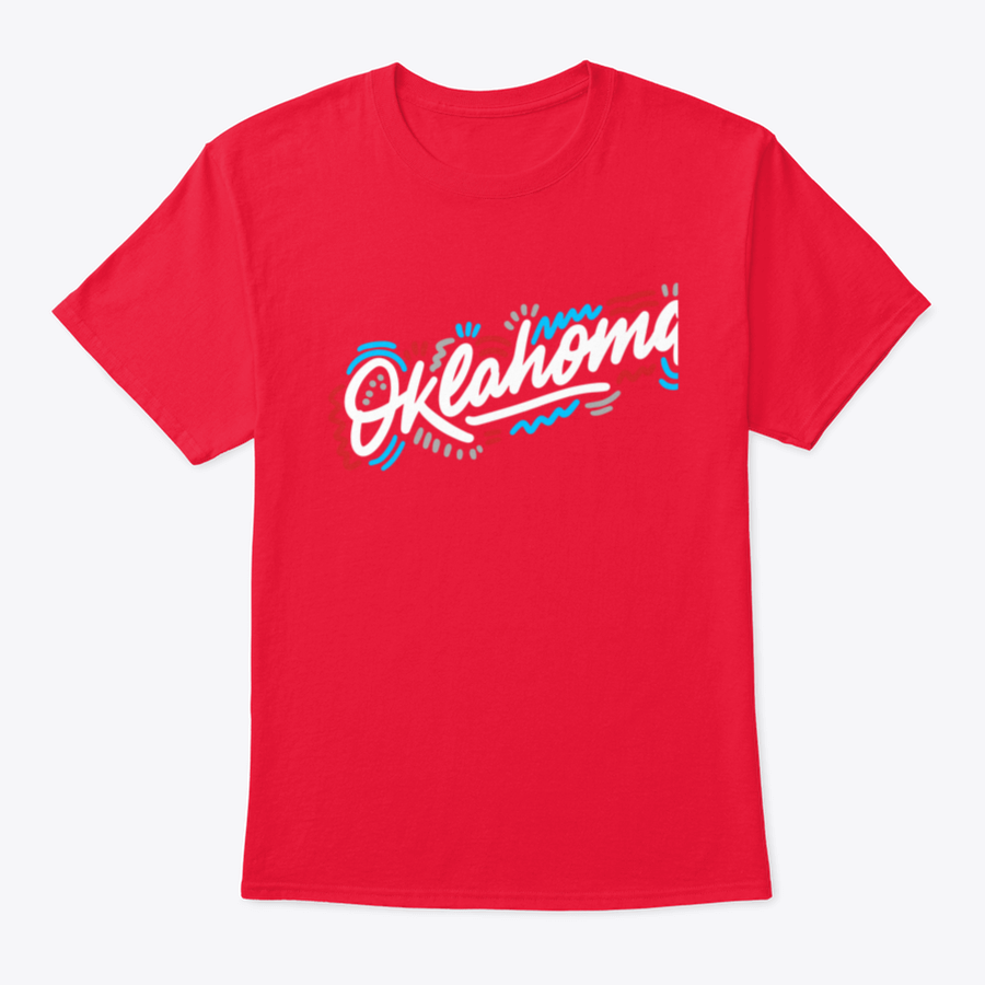 Oklahoma Handwritten City Name T-shirt in Sport Grey, showcasing a stylish design and comfortable fit, perfect for casual wear.
