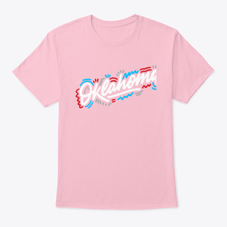 Oklahoma Handwritten City Name T-shirt in Sport Grey, showcasing a stylish design and comfortable fit, perfect for casual wear.