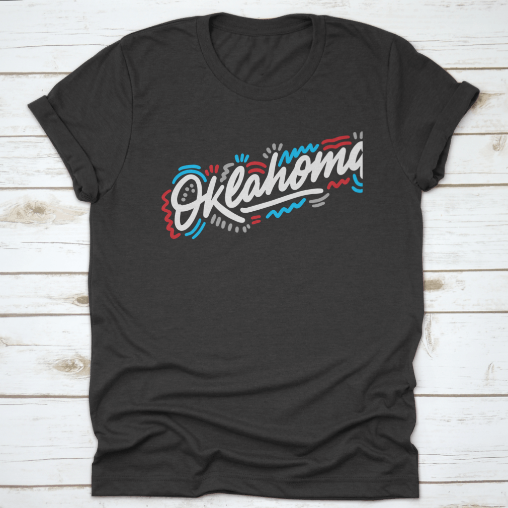 Oklahoma Handwritten City Name T-shirt in Sport Grey, showcasing a stylish design and comfortable fit, perfect for casual wear.