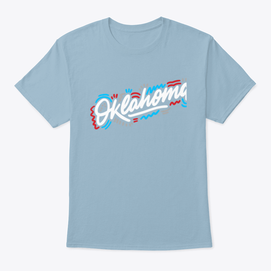 Oklahoma Handwritten City Name T-shirt in Sport Grey, showcasing a stylish design and comfortable fit, perfect for casual wear.