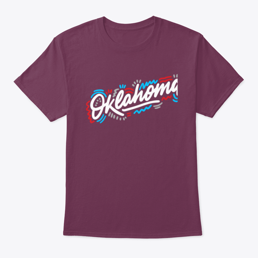 Oklahoma Handwritten City Name T-shirt in Sport Grey, showcasing a stylish design and comfortable fit, perfect for casual wear.