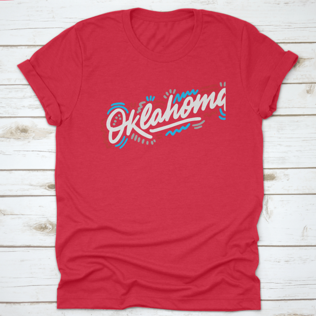 Oklahoma Handwritten City Name T-shirt in Sport Grey, showcasing a stylish design and comfortable fit, perfect for casual wear.