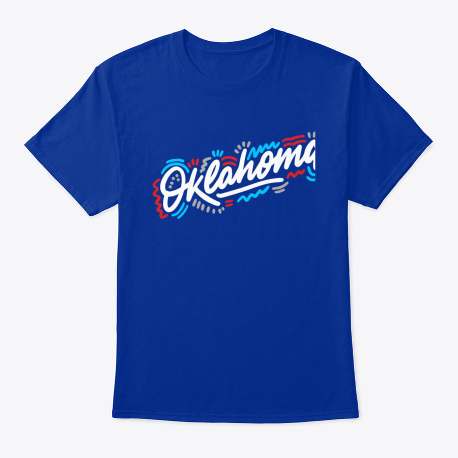 Oklahoma Handwritten City Name T-shirt in Sport Grey, showcasing a stylish design and comfortable fit, perfect for casual wear.