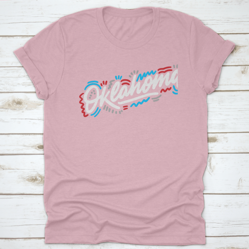 Oklahoma Handwritten City Name T-shirt in Sport Grey, showcasing a stylish design and comfortable fit, perfect for casual wear.