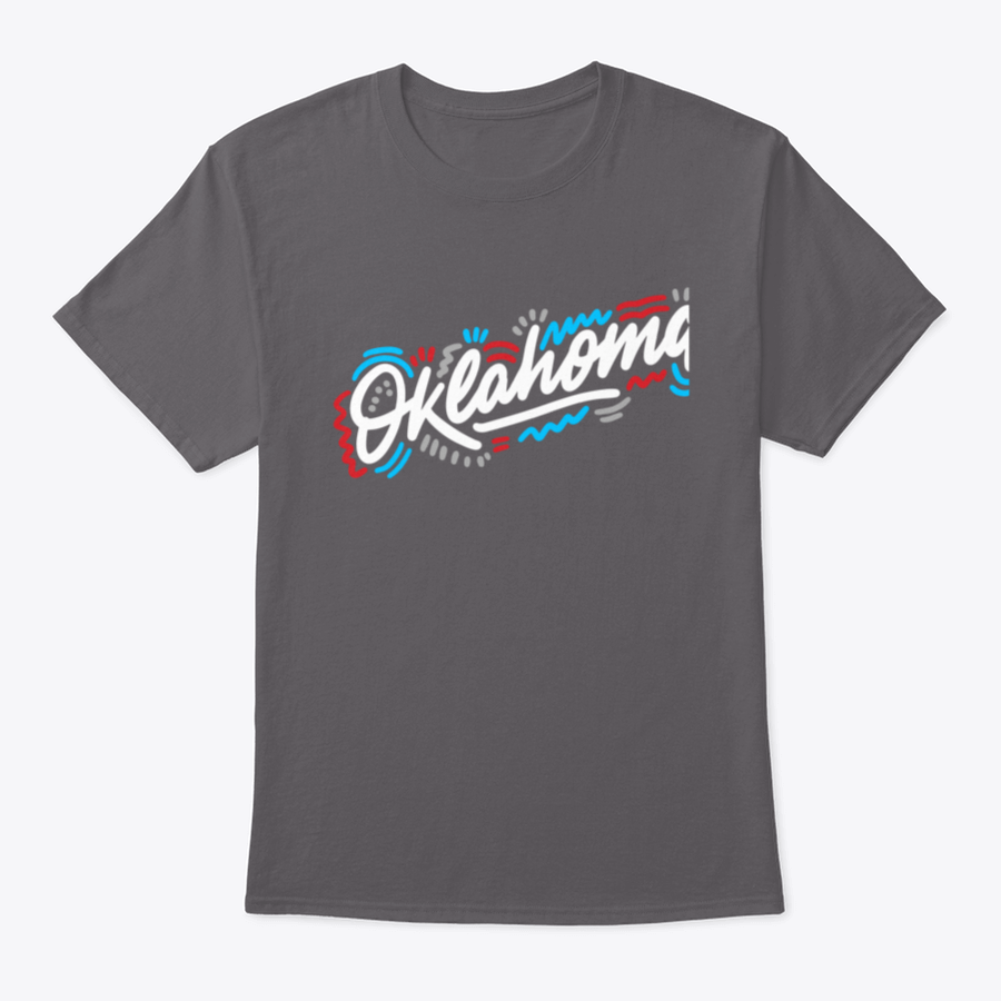 Oklahoma Handwritten City Name T-shirt in Sport Grey, showcasing a stylish design and comfortable fit, perfect for casual wear.