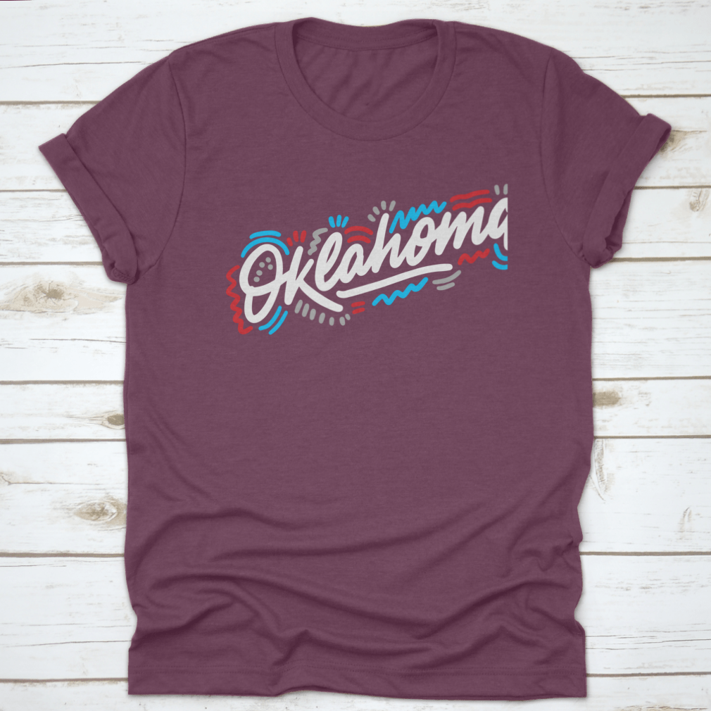 Oklahoma Handwritten City Name T-shirt in Sport Grey, showcasing a stylish design and comfortable fit, perfect for casual wear.