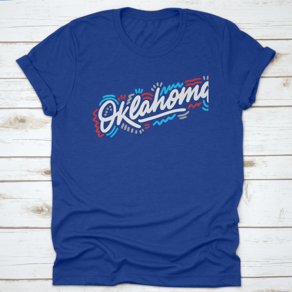 Oklahoma Handwritten City Name T-shirt in Sport Grey, showcasing a stylish design and comfortable fit, perfect for casual wear.