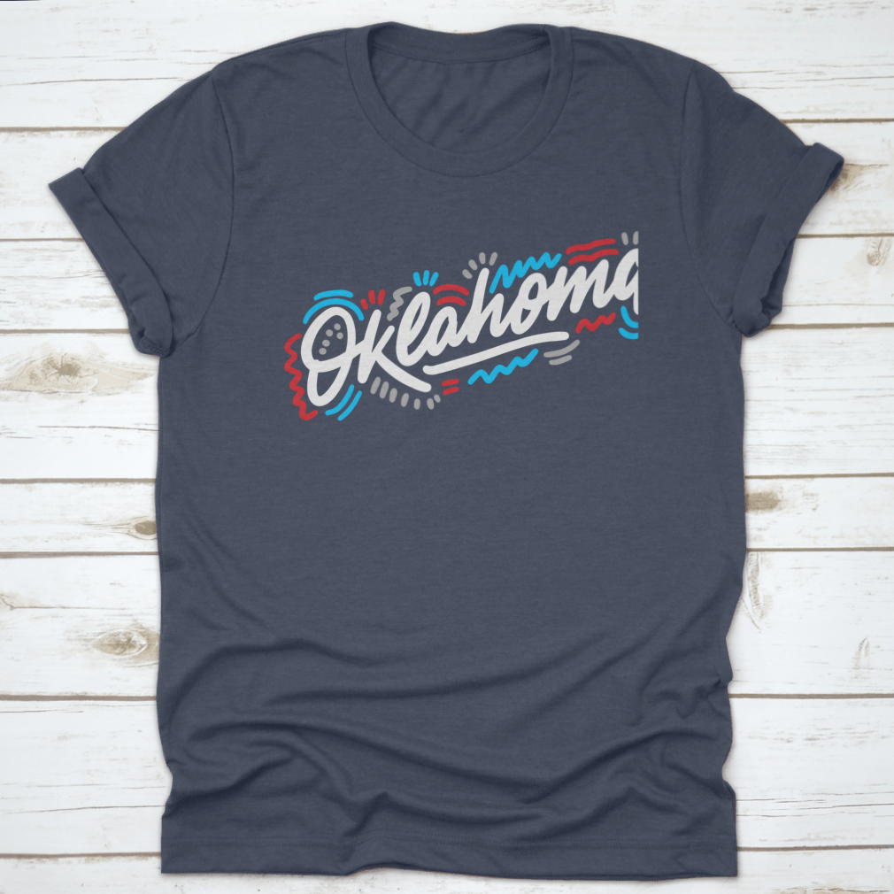 Oklahoma Handwritten City Name T-shirt in Sport Grey, showcasing a stylish design and comfortable fit, perfect for casual wear.